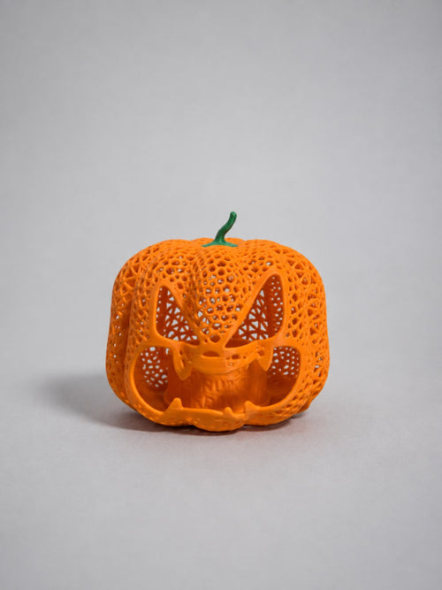 3D-gedruckter Halloween Mesh Kürbis von KA CREATIONS – Vorderansicht