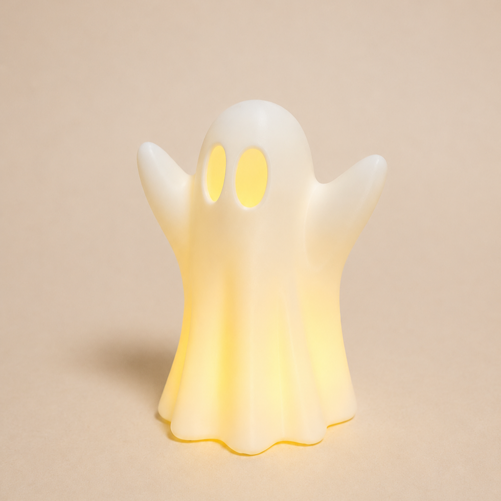 3D-gedruckter Halloween Kerzengeist mit LED von KA CREATIONS – Ansicht 3